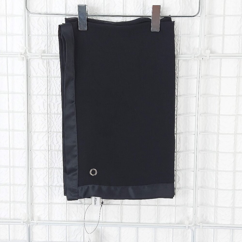 Calvin Klein Black Sheer Chiffon Evening Wrap Scarf Stole Shawl